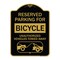 Signmission Reserved Parking for Bicycle Unauthorized Vehicles Towed Away With Tow Away Graphic, BG-1824-23131 A-DES-BG-1824-23131 - alternate 1